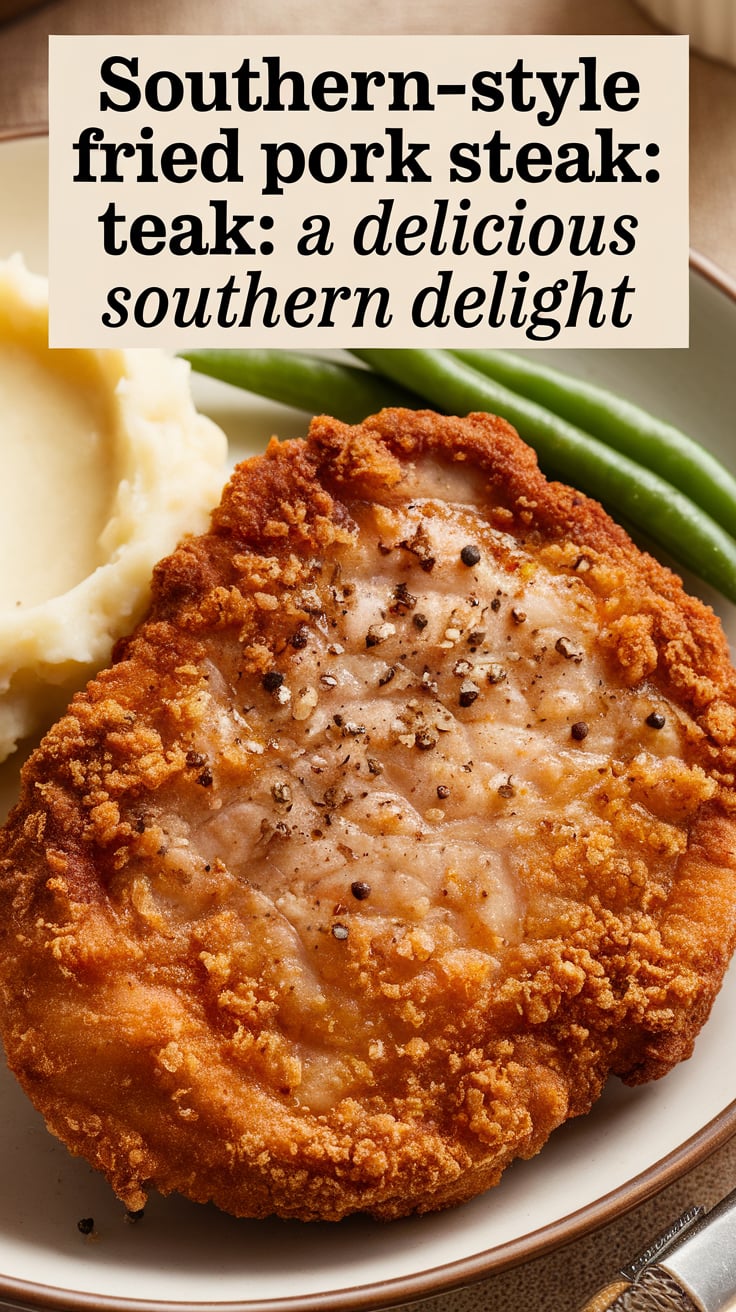 Imagine sitting down to a plate of succulent fried pork steak, seasoned to perfection and fried to a delightful crisp. This beloved Southern staple pairs beautifully with classic sides like creamy mashed potatoes or collard greens, making for a hearty meal that evokes warmth and nostalgia.