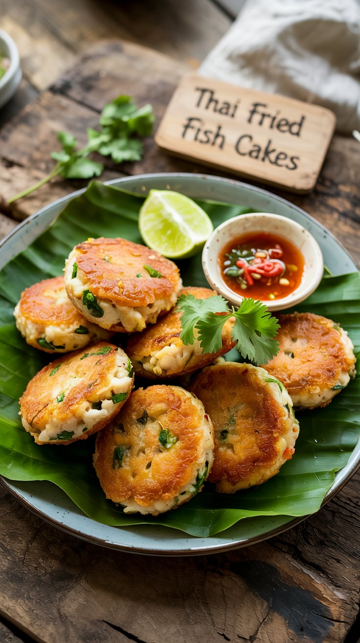 Bring Thai restaurant magic to your kitchen with these easy, aromatic fish cakes, packed with fresh ingredients and a hint of spice.